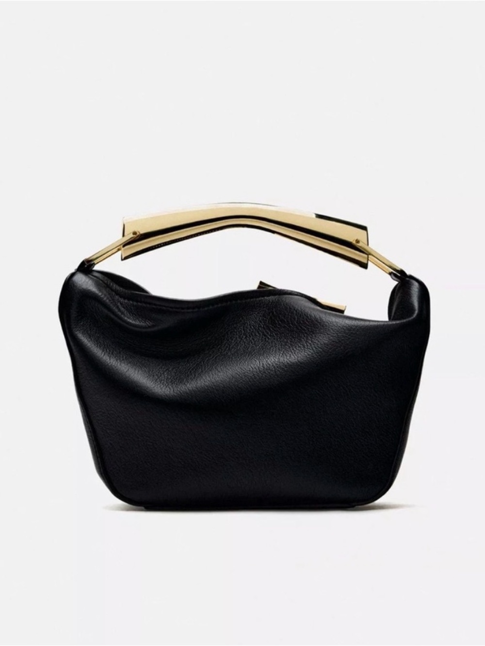 Zara black bag with gold handle